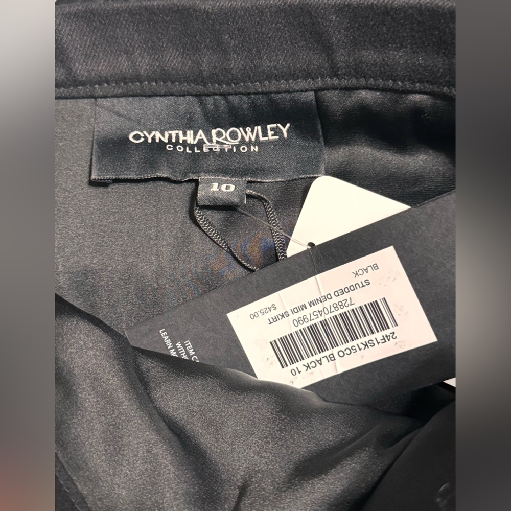 Cynthia Rowley Black Pencil Skirt with Gold Accents Brand NEW WITH TAGS - Picture 7 of 9